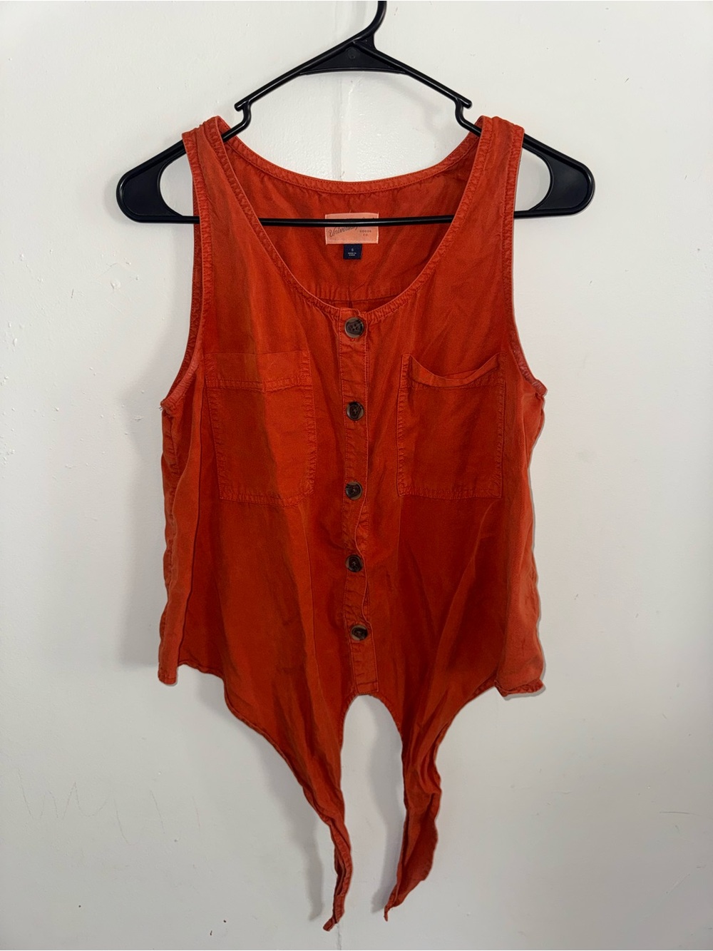 Universal Thread Rust Tie-Front Button Tank Size Small - Picture 2 of 5